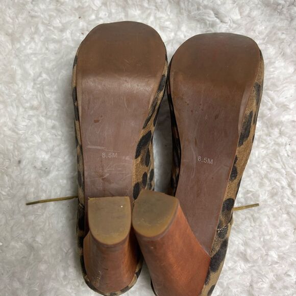 Jeffrey Campbell leather suede leopard prints platform heels lace up shoes SZ8.5 - Picture 10 of 11